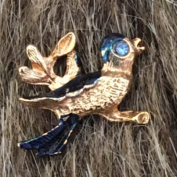 Set of two Ballou mid century blue bird Tac pins - Picture 2 of 9